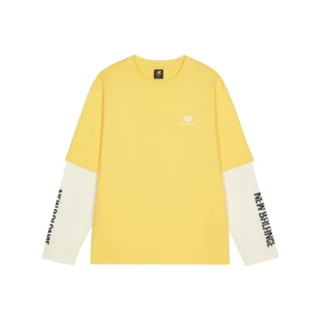 New Balance Drop Shoulder Sleeve T-Shirt Unisex Yellow-0