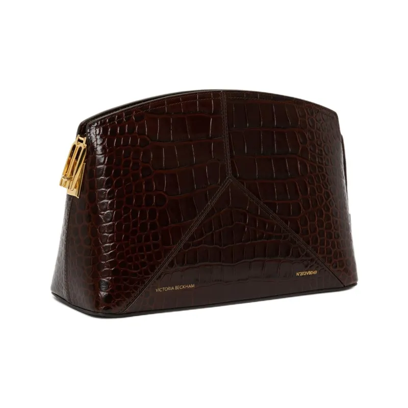 Victoria Beckham Calfskin Clutch Women's Dark Brown-1