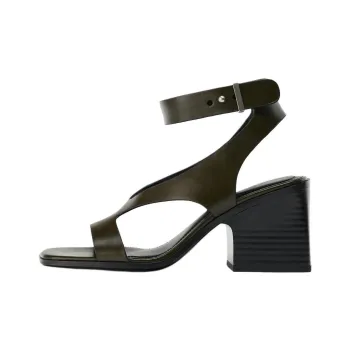 ZARA Strap Sandals 7.5cm Women's Green