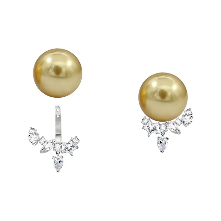 Masw Pearl Stud Earrings Women's-3