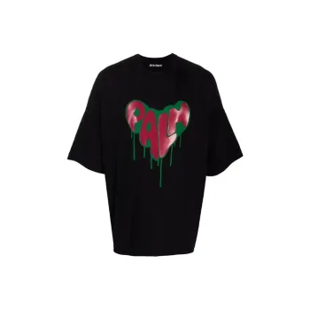 PALM ANGELS Spray Heart Loose T shirt