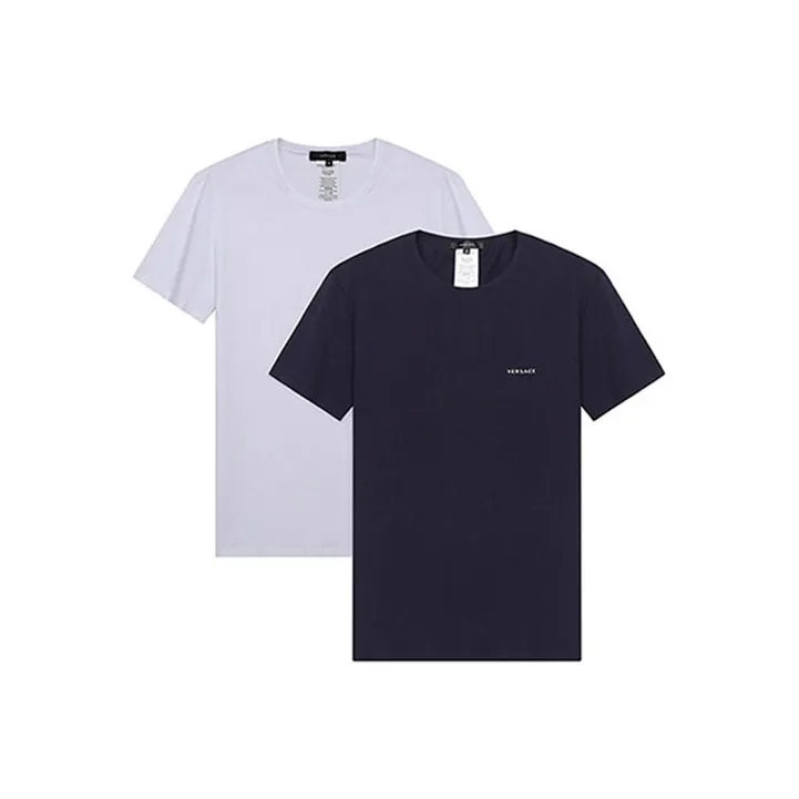 VERSACE T Shirts Men 2 Pack White/Dark Blue-0
