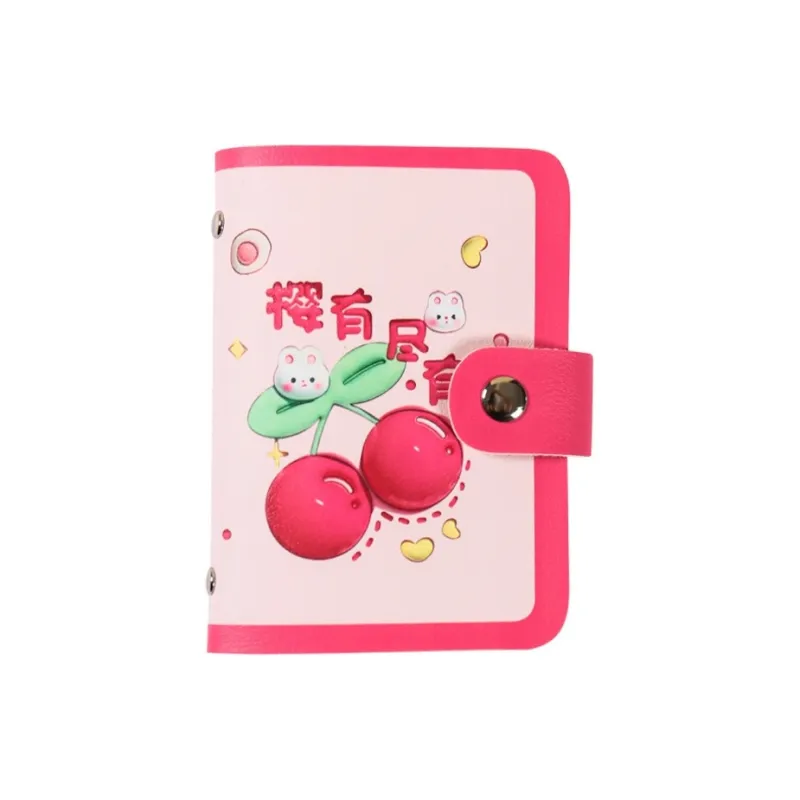 OUZIHUANG PU Card Holder Women's Rich In Butter\Wishful Orange\Cherry Full Of Possibilities\Berry Pressed With Pear-5