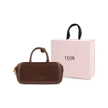 Clos Cow Leather Handbag, Crossbody Bag Small Size Women's Dark Coffee/Brown