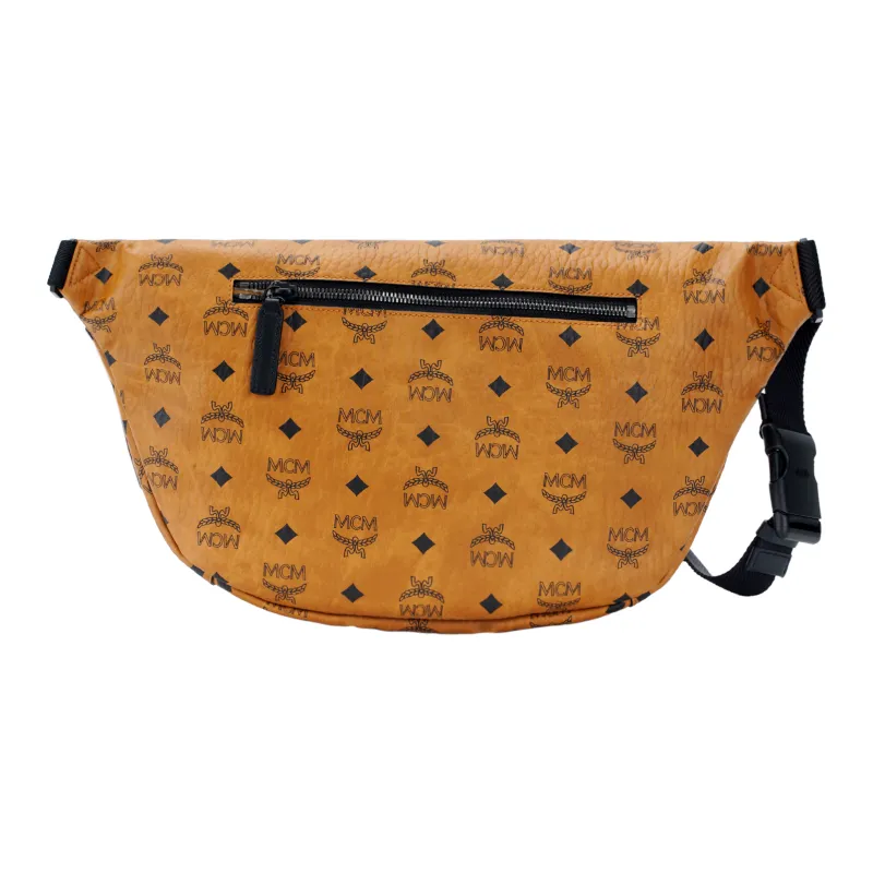 MCM Fursten Visetos Leather Fanny Pack Men's Brown-2