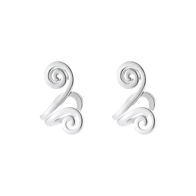 QIANFANGDAHUANGYE Titanium Steel Clip On Earrings Unisex-5