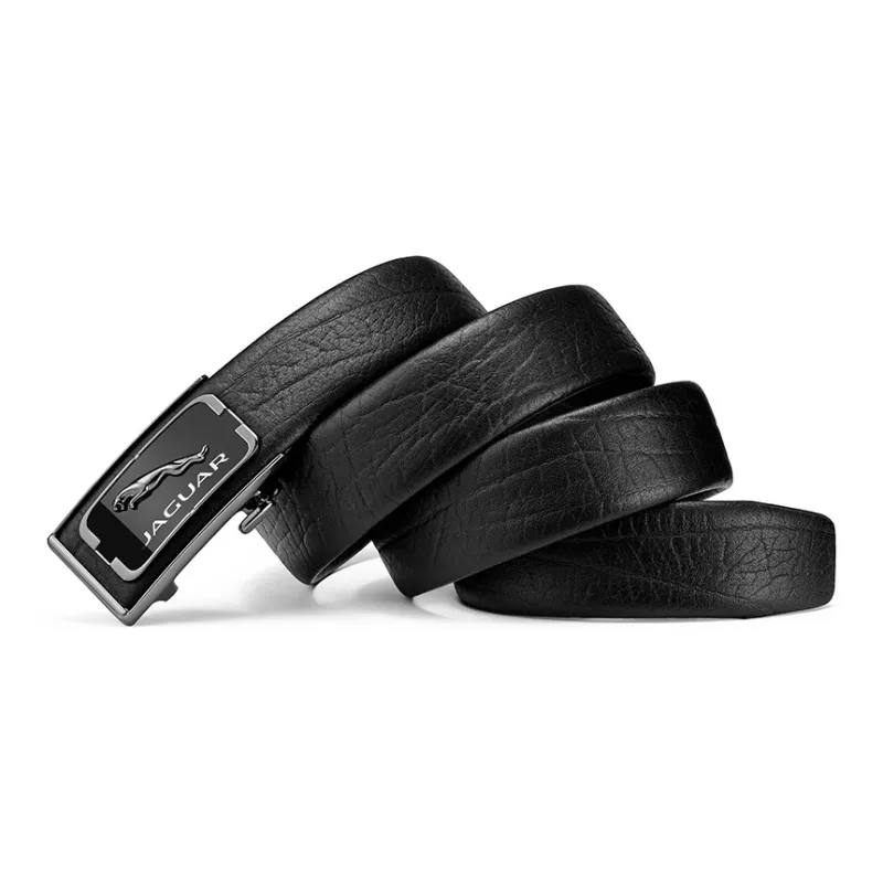 JAGUAR Top Grain Cow Leather Belts Men's Black Width 3.5cm-2