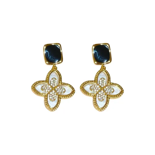 Drejew Copper Zircon Earrings Women's