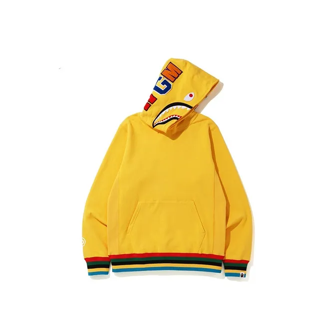 Bape Shark Line Rib Pullover Hoodie-4