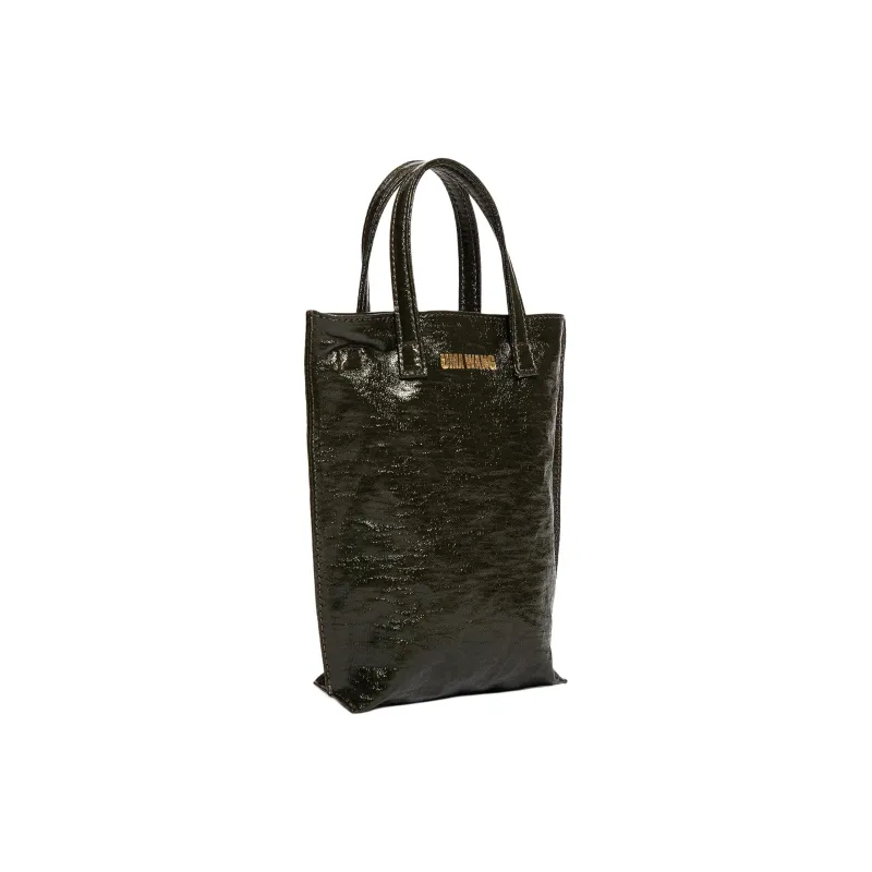 UMA WANG Linen Handbag Small Size Women's Dark Green-1