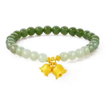 Branded Jewelry Hetian Jade Bracelets Pale Greenish White Jade Women's
