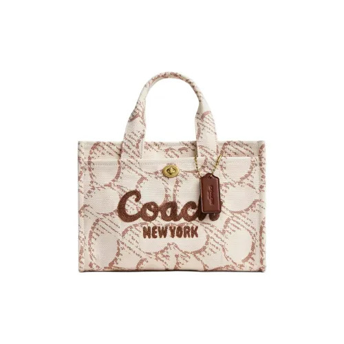 COACH Canvas Tote Bag, Shopping Bag, Handbag Women's Brass Multicolor