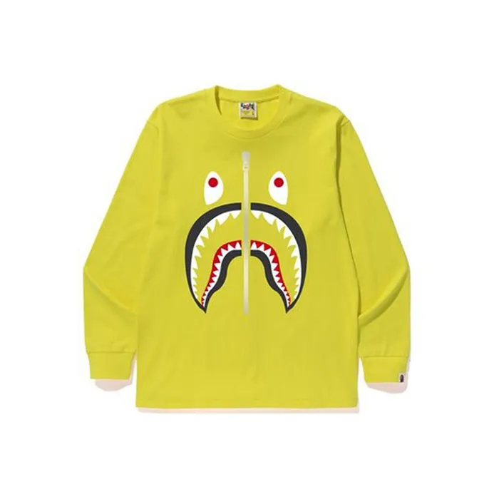 A BATHING APE Applique Metal Zip Shark Crewneck-4