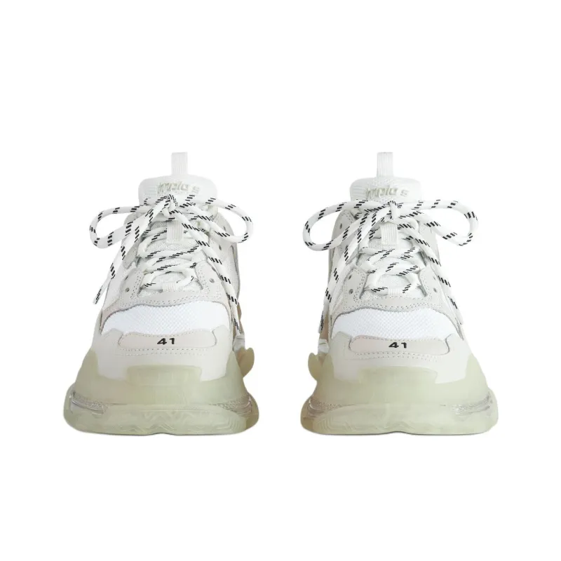 Balenciaga Triple S Clear Sole Low Top Chunky Sneakers Men's Green-3