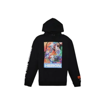 HERON PRESTON Heron Watercolor Print Hooded Sweatshirt