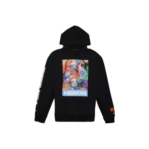 HERON Reporter22 Heron Watercolor Print Hooded Sweatshirt