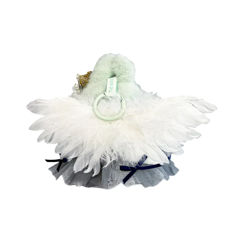 [Modified Doll] POP MART THEMONSTERS Plush Feather Dream Stardust Hang Tag Box Labubu Vinyl, Sitting Party Height 15cm-3