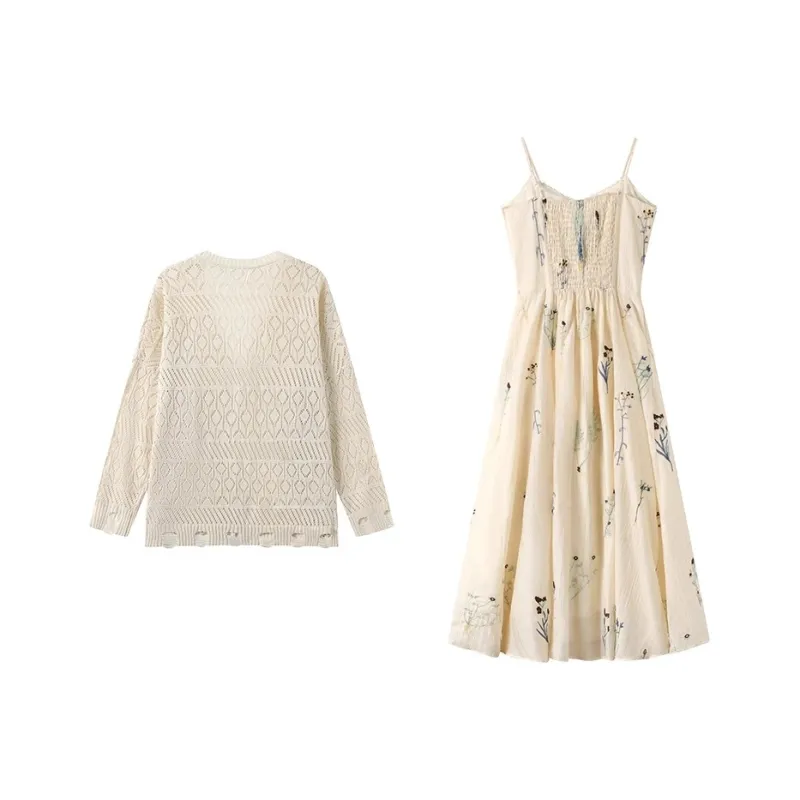 GULIANFEI Skirt Set Women's Apricot-1