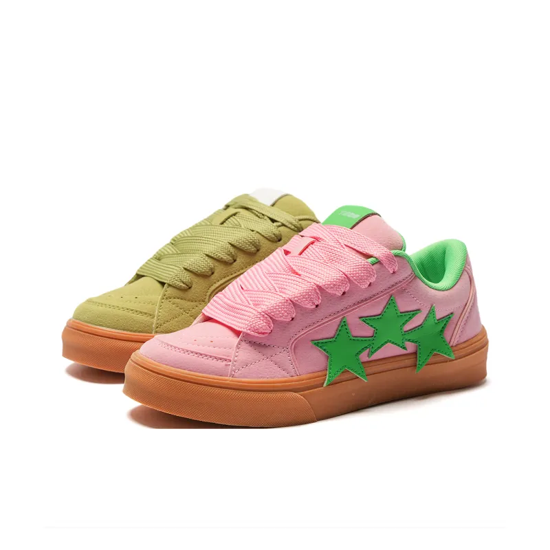T628 Stars Puffy Shoes Slip Resistant, Abrasion Resistant, Lightweight Low Top Skateboard Shoes Unisex-16