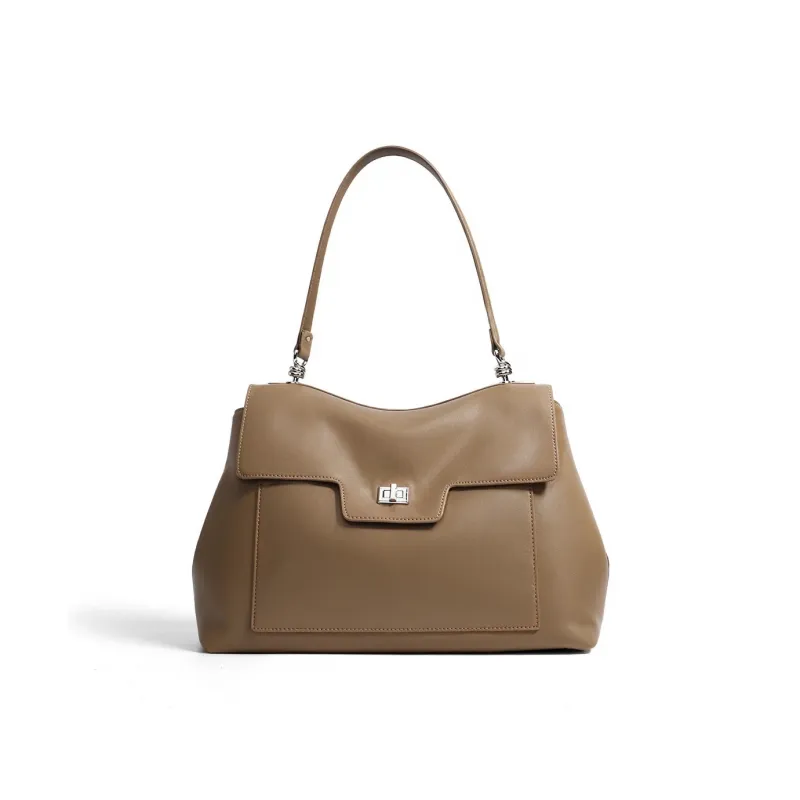 ROBERTA DI CAMERINO Cow Leather Shoulder Bag Regular Women's Mocha/Classic Black-0