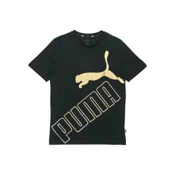 PUMA Set in Sleeve T Shirt Men's Black Gold