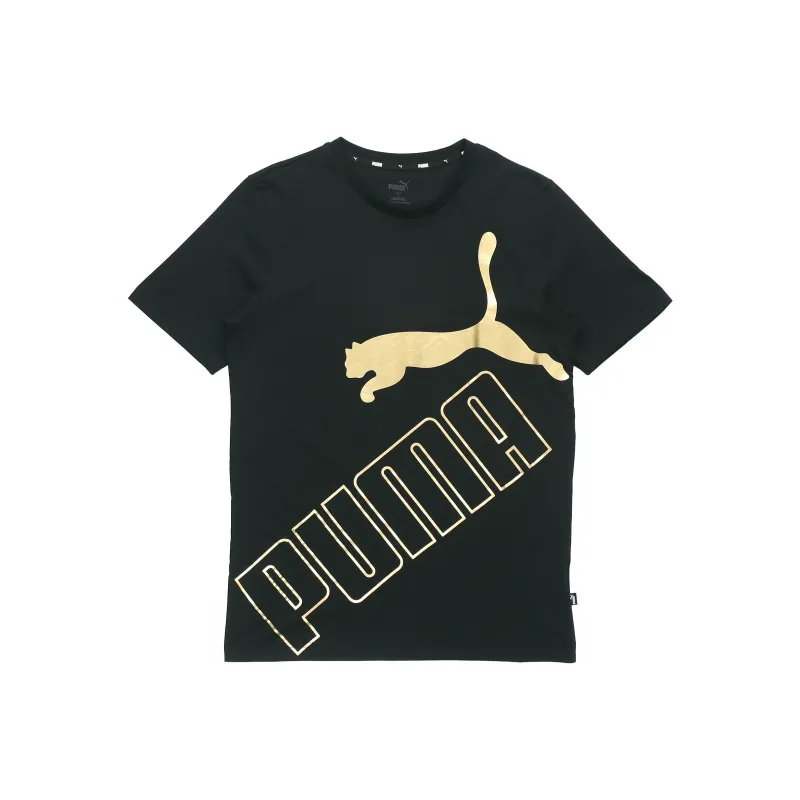 PUMA Set-in Sleeve T-Shirt Men's Black Gold-0