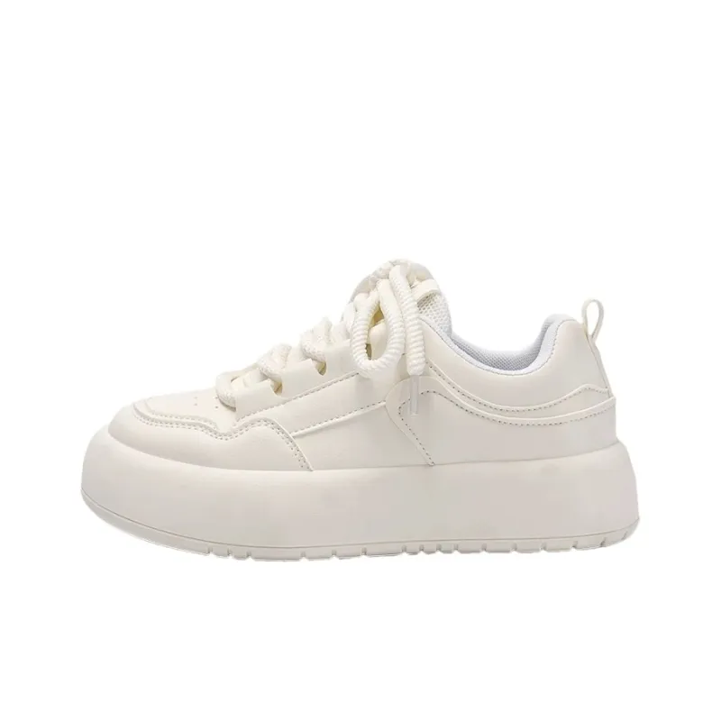 BINGO DUCK Coverage Low Top Skateboard Shoes Women's Ecru-4