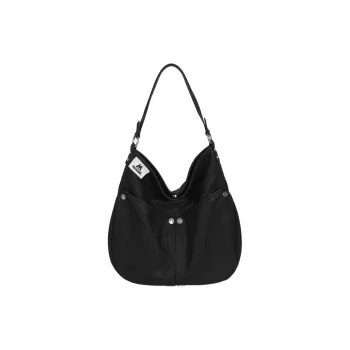 Kikawa Card Synthetic Leather Shoulder Bag Medium Size Women's Black