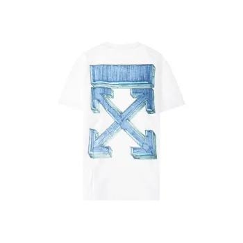 OFF WHITE Marker Blue Arrows Oversized Tee