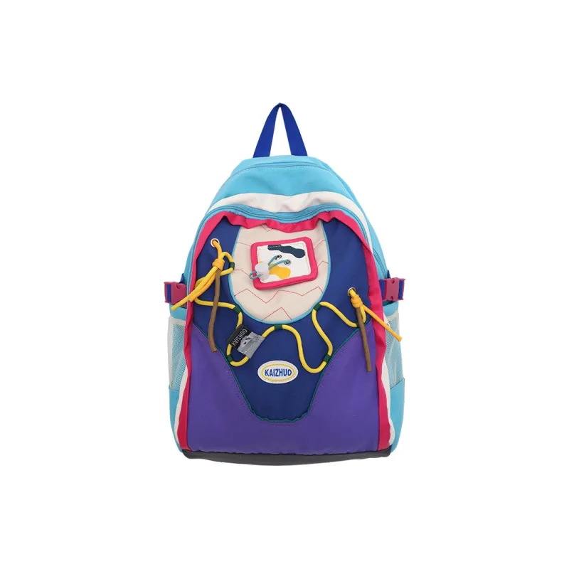 Travel Nylon Backpack Unisex White/Purple-6