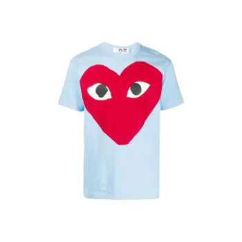 CDG Play T Shirts Men Blue