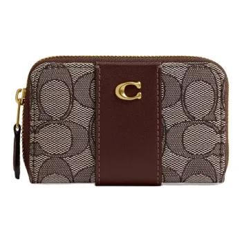 COACH Essential Leather Card Holder Small Size Women's Brass Maple