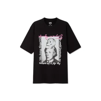 UNIQLO x Andy Warhol Drop Shoulder Sleeve T Shirt Unisex Black