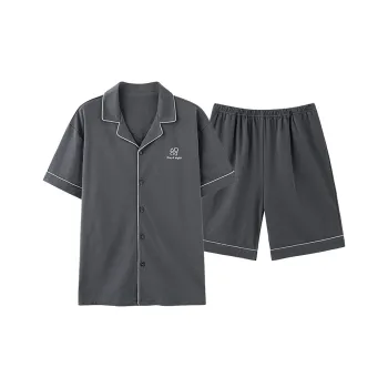 XIAFENYAN Pajama Set Men's Dark Gray