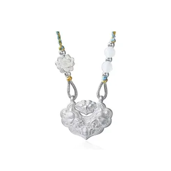 CHINA GOLD S999 Fine Silver Sterling Silver Necklaces Unisex