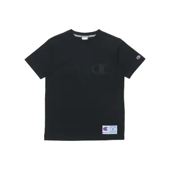 Champion Men Embroidered Logo Short Sleeve T Shirt Japan Edition Black