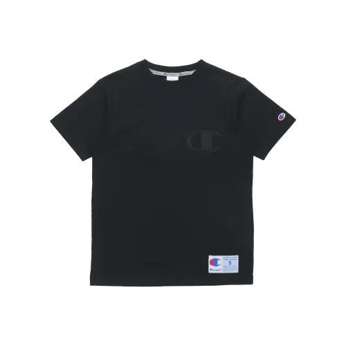 Champion Men Embroidered Logo Short Sleeve T Shirt Japan Edition Black