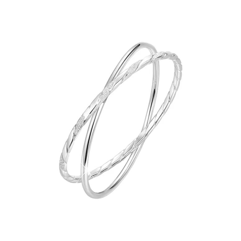 CHINA GOLD 999 Fine Silver Bangles Women's-0