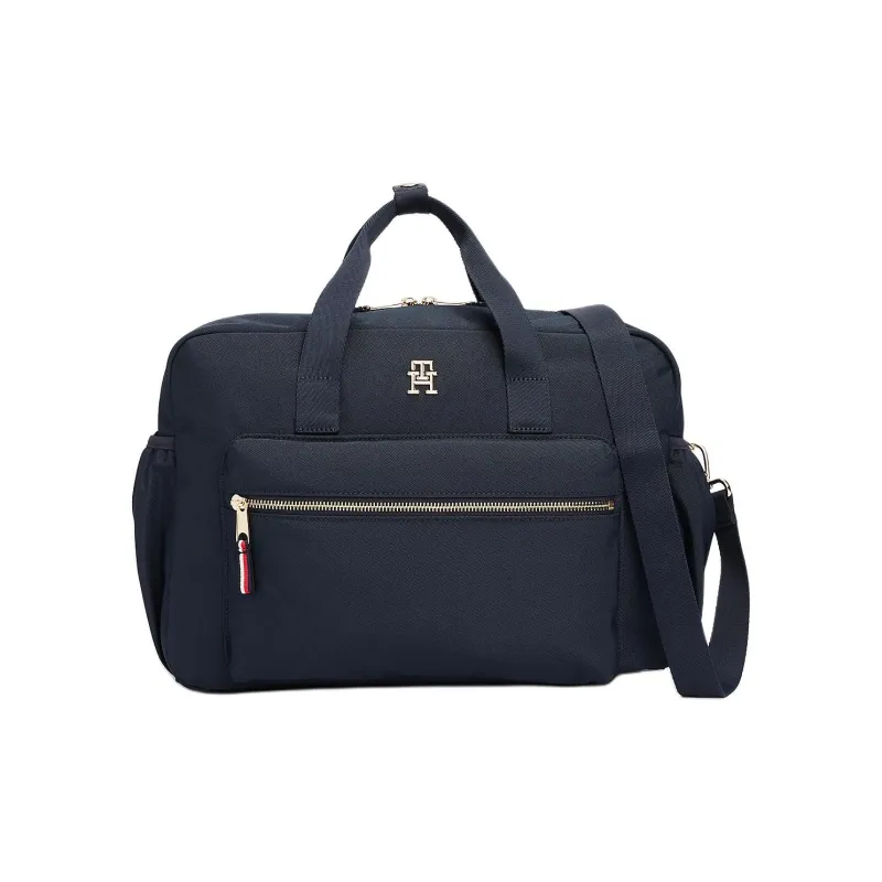 Tommy Hilfiger TH Monogram Recycled Polyester Shoulder Bag, Crossbody Bag, Handbag Unisex Marine Blue-0