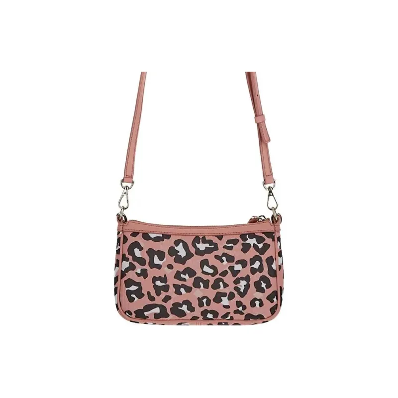 MCM Aren Canvas With Calfskin Crossbody Bag, Shoulder Bag Mini Women's Pink-4