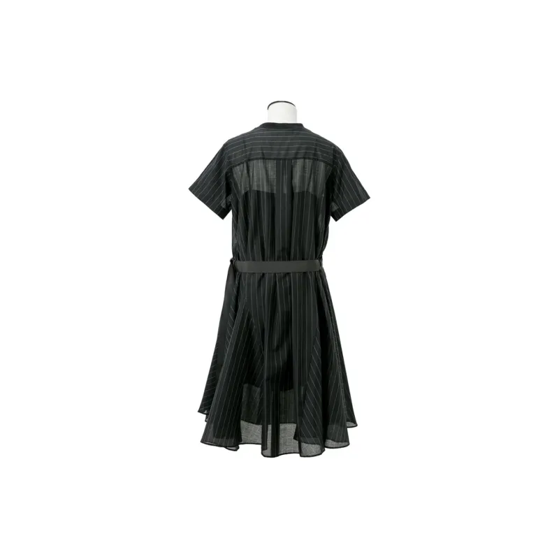 Sacai Short Sleeved Dresses Women's Black-1