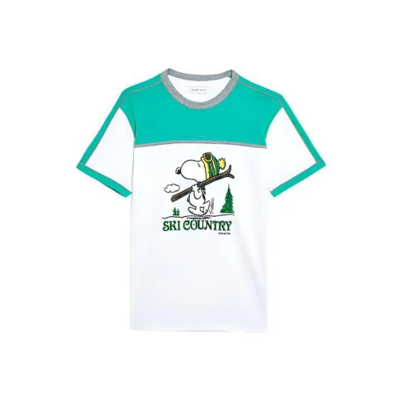COACH T Shirt Men's White & Green-0