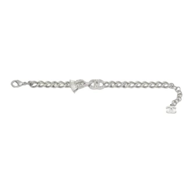 CHANEL Crystal Bracelets Unisex Silver-0