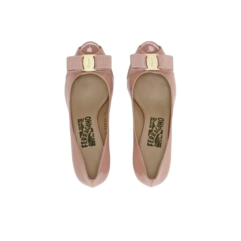 FERRAGAMO Wedge Heel High Heels Women's Pink-4