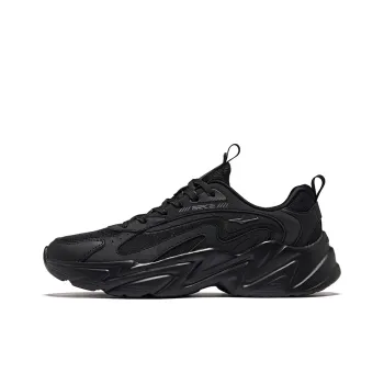 Erke Wear Resistant Breathable Height Increasing Low Top Casual Shoes Men's Jet Black