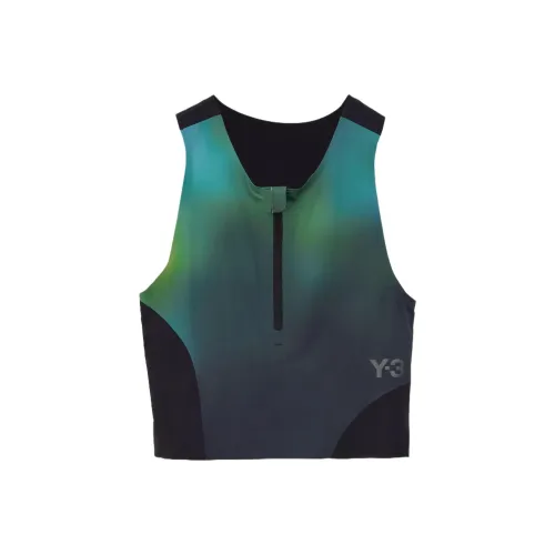 Adidas x Y 3 LIANMINGKUAN ALLOVER PRINT RUNNING FITTED TOP Sport Vests Women's Dark Green/Teal