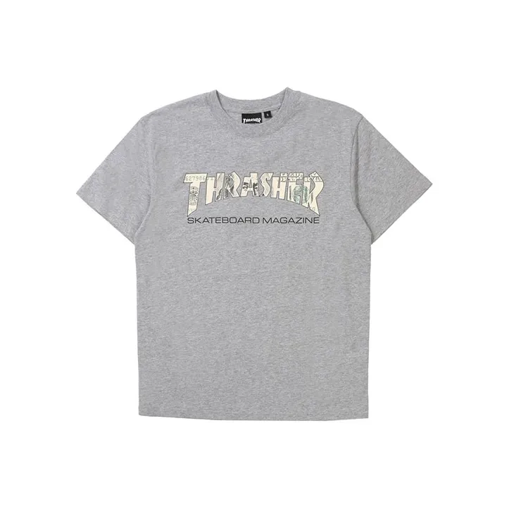 Thrasher Straight T-Shirt Japan Version Unisex Gray-0