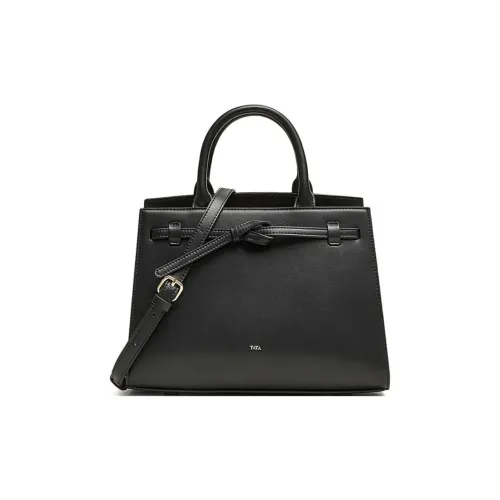 Tata Artificial Leather Handbag Medium Size Women's Black/Apricot
