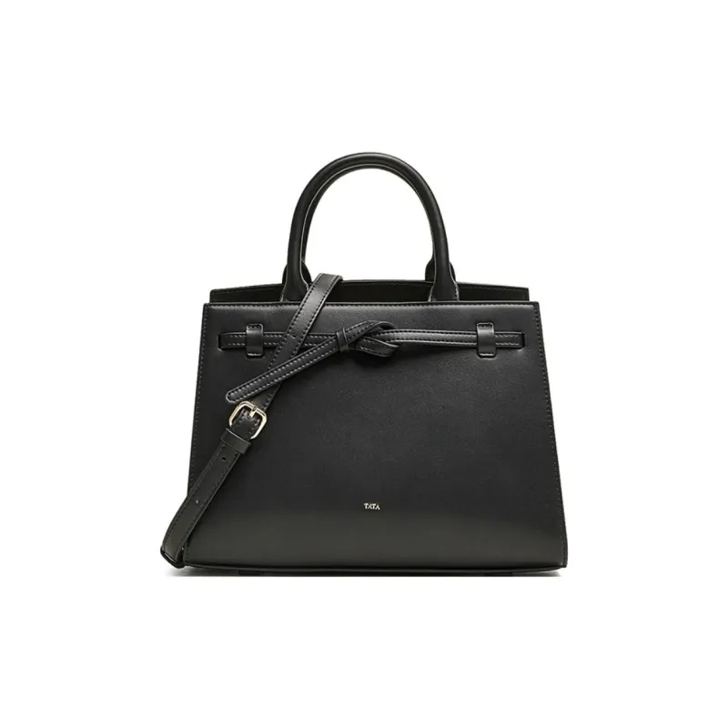 Tata Artificial Leather Handbag Medium Size Women's Black/Apricot-0