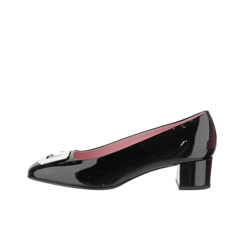 Carel Décolleté Camellia Chunky Heel High Heels 4cm Women's Black-0